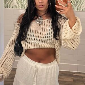 Crocheted long sleeve top